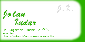 jolan kudar business card